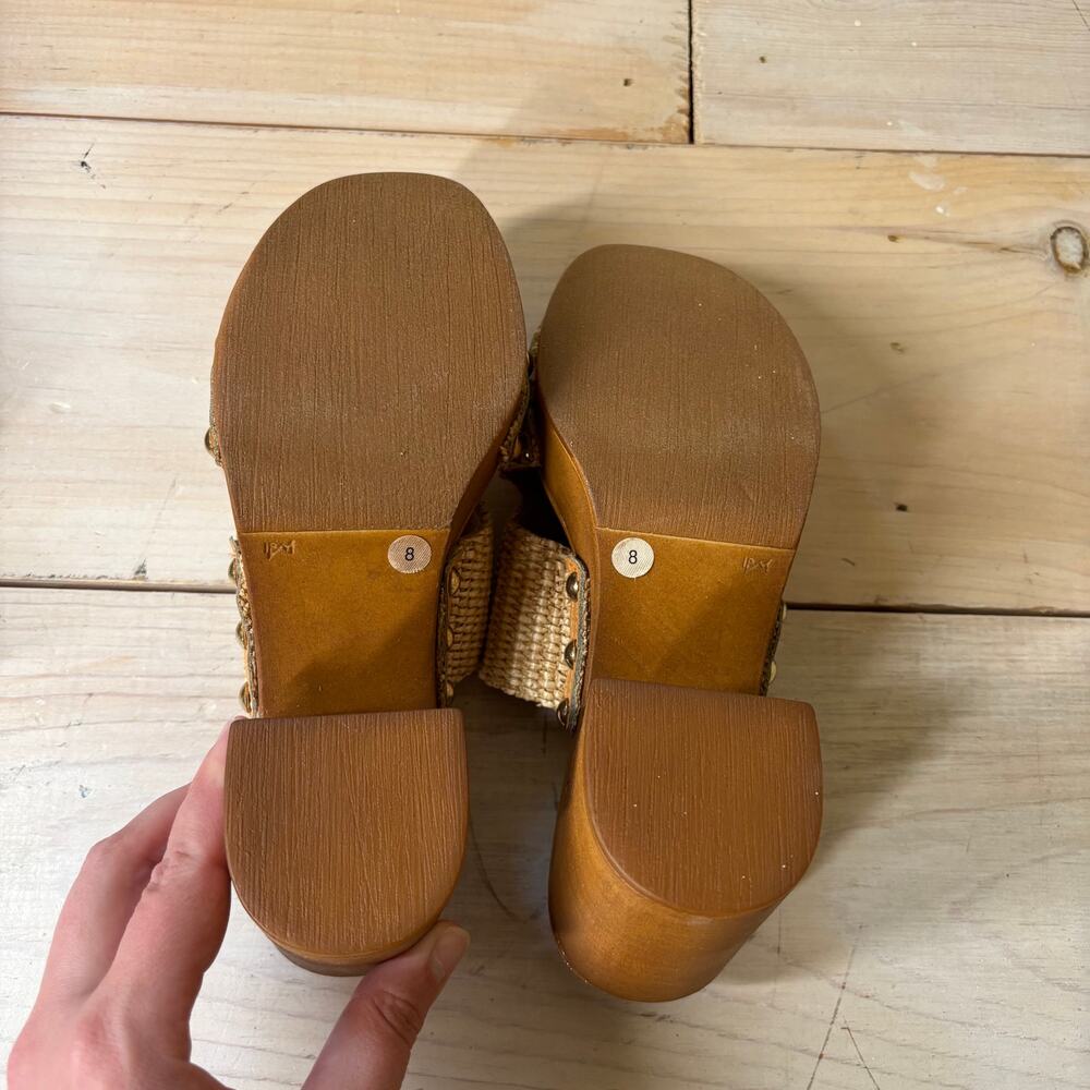 Steve Madden NIB Sunkissed Raffia Platform Block … - image 9